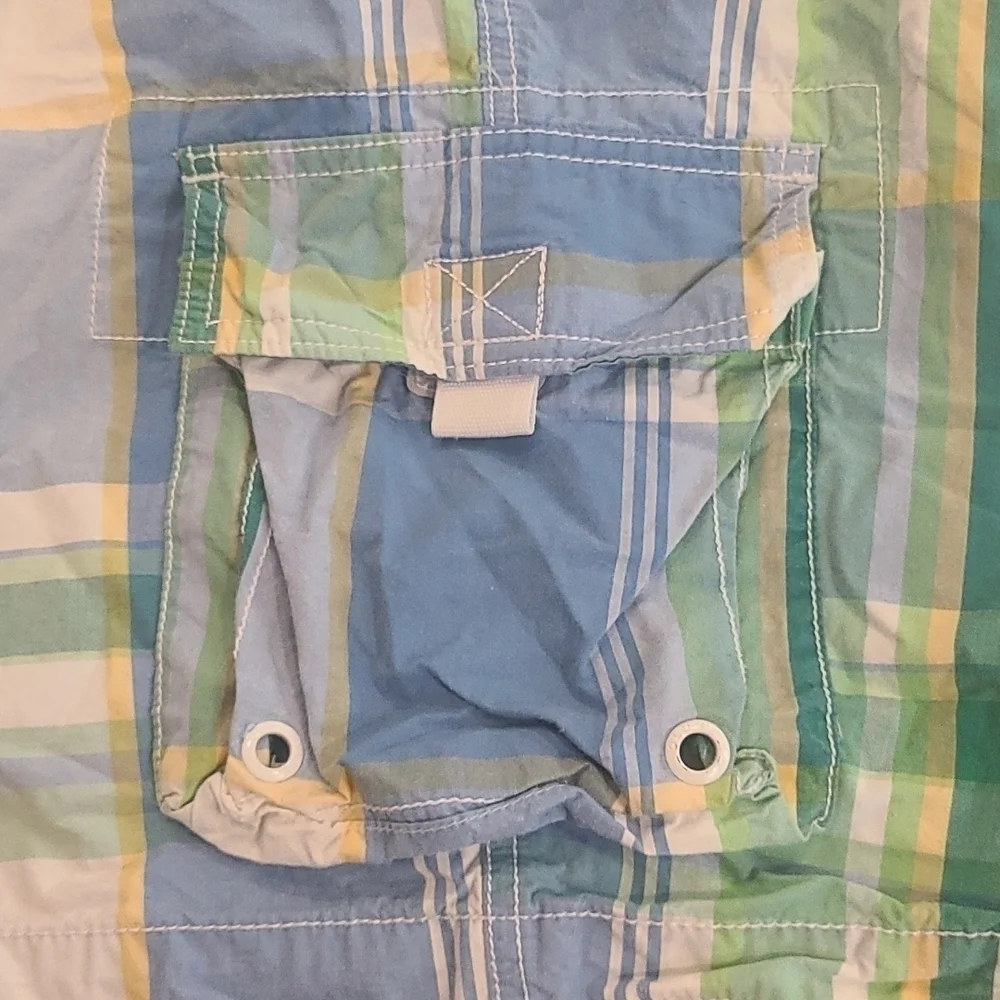 3/$20 Old Navy Blue/Green Plaid Swim Trunks